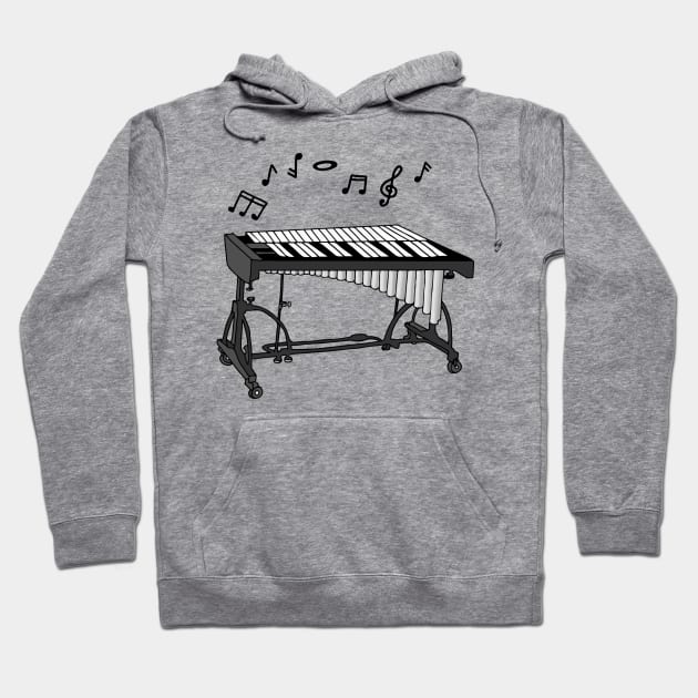 Minimalist Vibraphone In Love with Music (Vibraphonist Melodic Note) Mallet Percussion Instrument Hoodie by Mochabonk